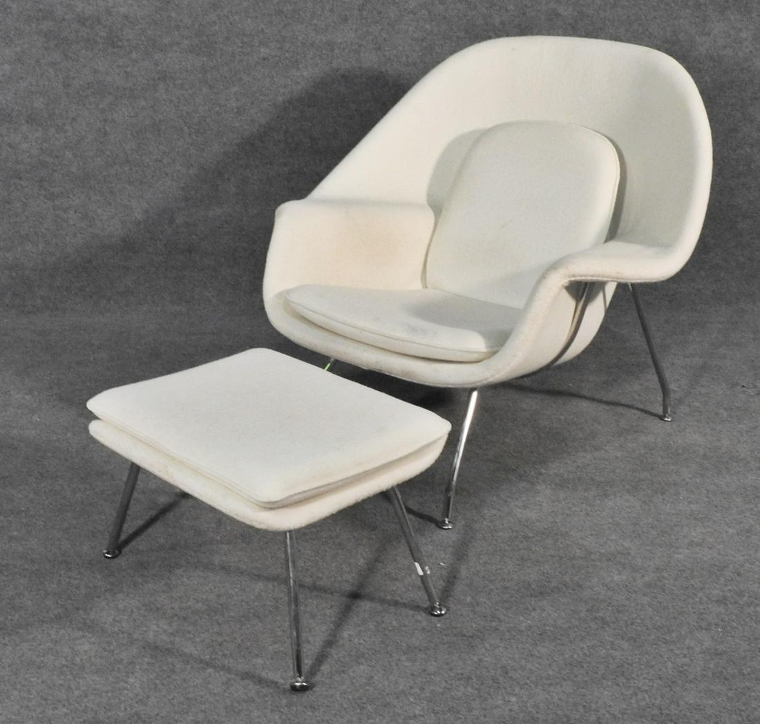 MID CENTURY DESIGN WOMB CHAIR & OTTOMAN (1 of 7)