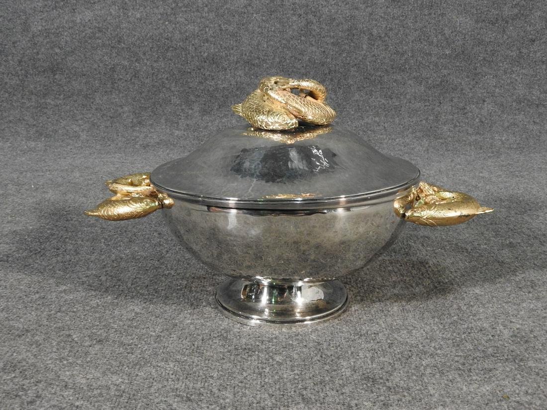 SIGNED FRANCO LAFINI ITALIAN SILVERPLATE TUREEN (1 of 10)