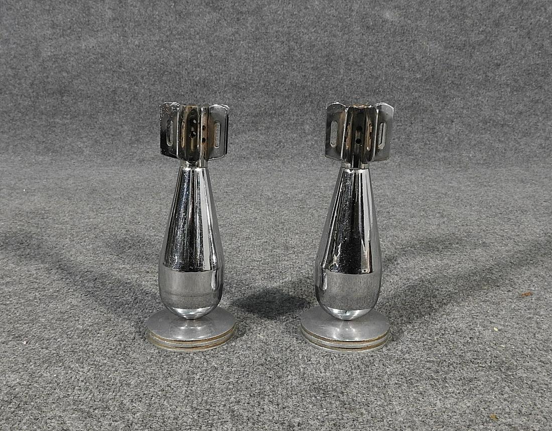 PAIR ART DECO STYLE MISSILE FORM CANDLESTICKS (1 of 7)