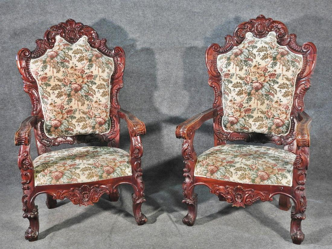 PAIR OVERSIZED THRONE CHAIRS (1 of 13)