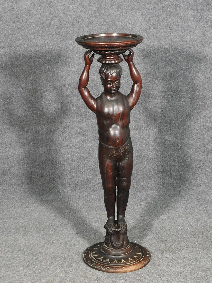 CARVED WOOD FIGURAL PEDESTAL (1 of 9)