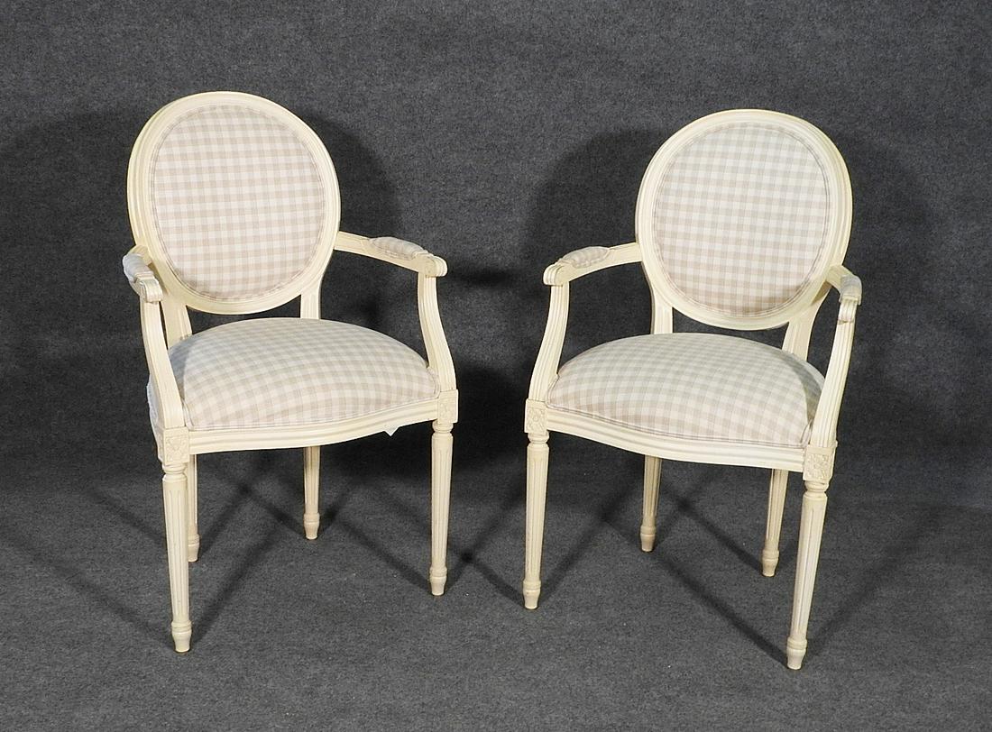 PAIR ETHAN ALLEN OPEN ARM CHAIRS (1 of 8)