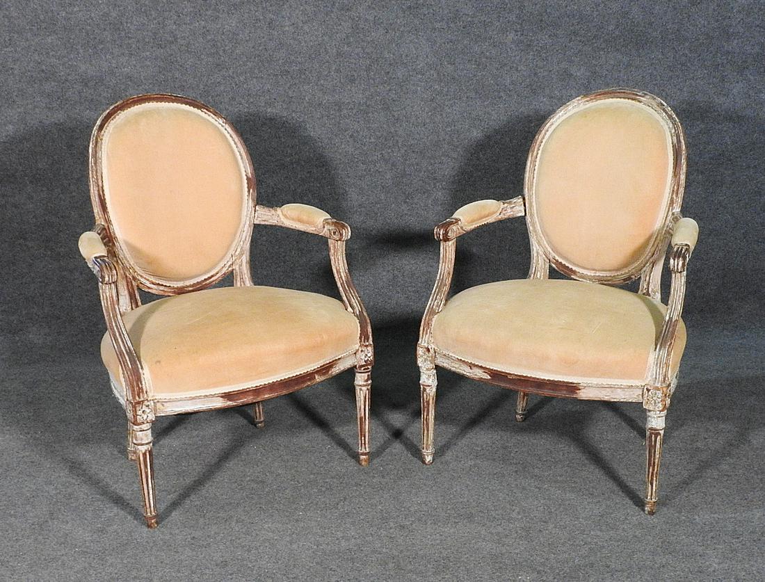 PAIR LOUIS XVI STYLE FAUTEUILS (1 of 7)