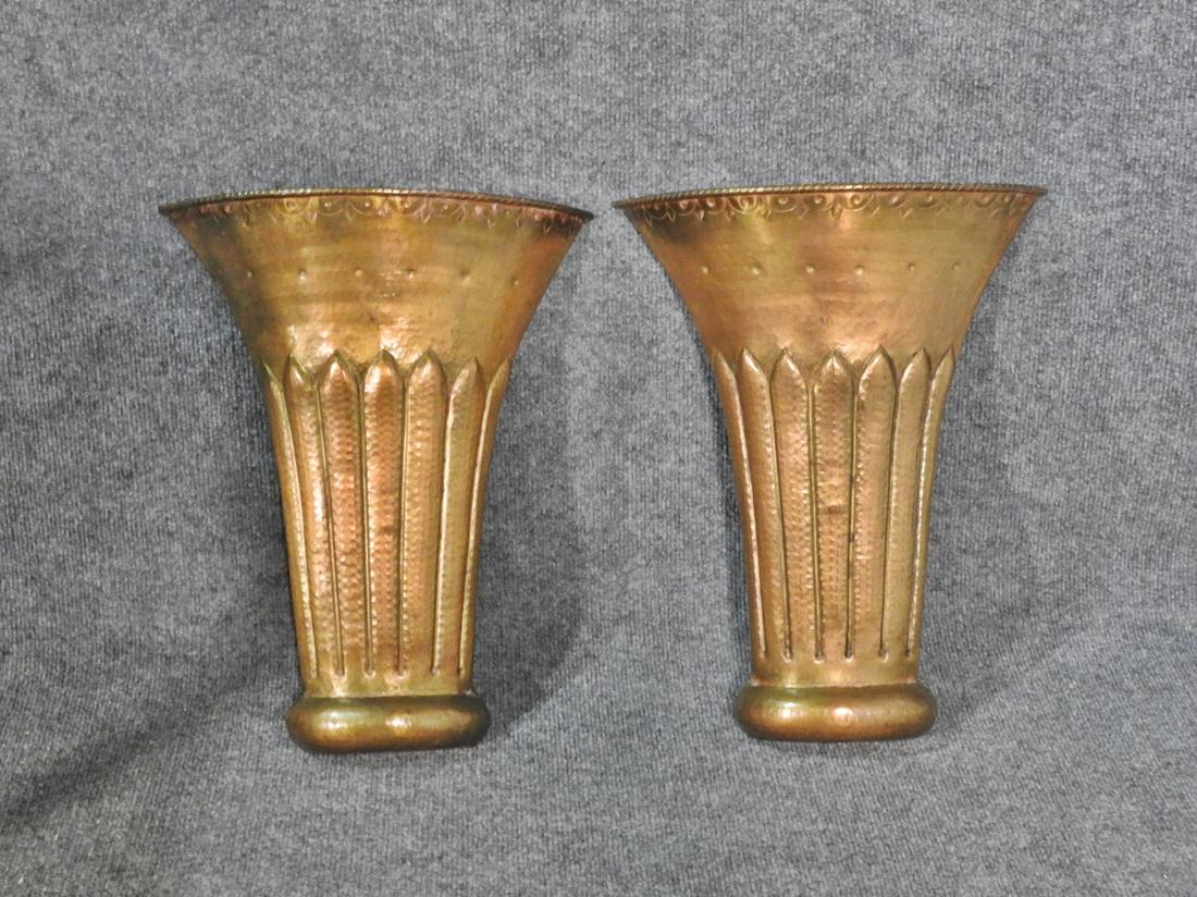 PAIR ITALIAN BRASS WALL POCKETS (1 of 8)
