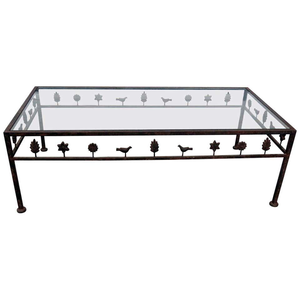 GIACOMETTI STYLE GLASS TOP COFFEE TABLE (1 of 6)