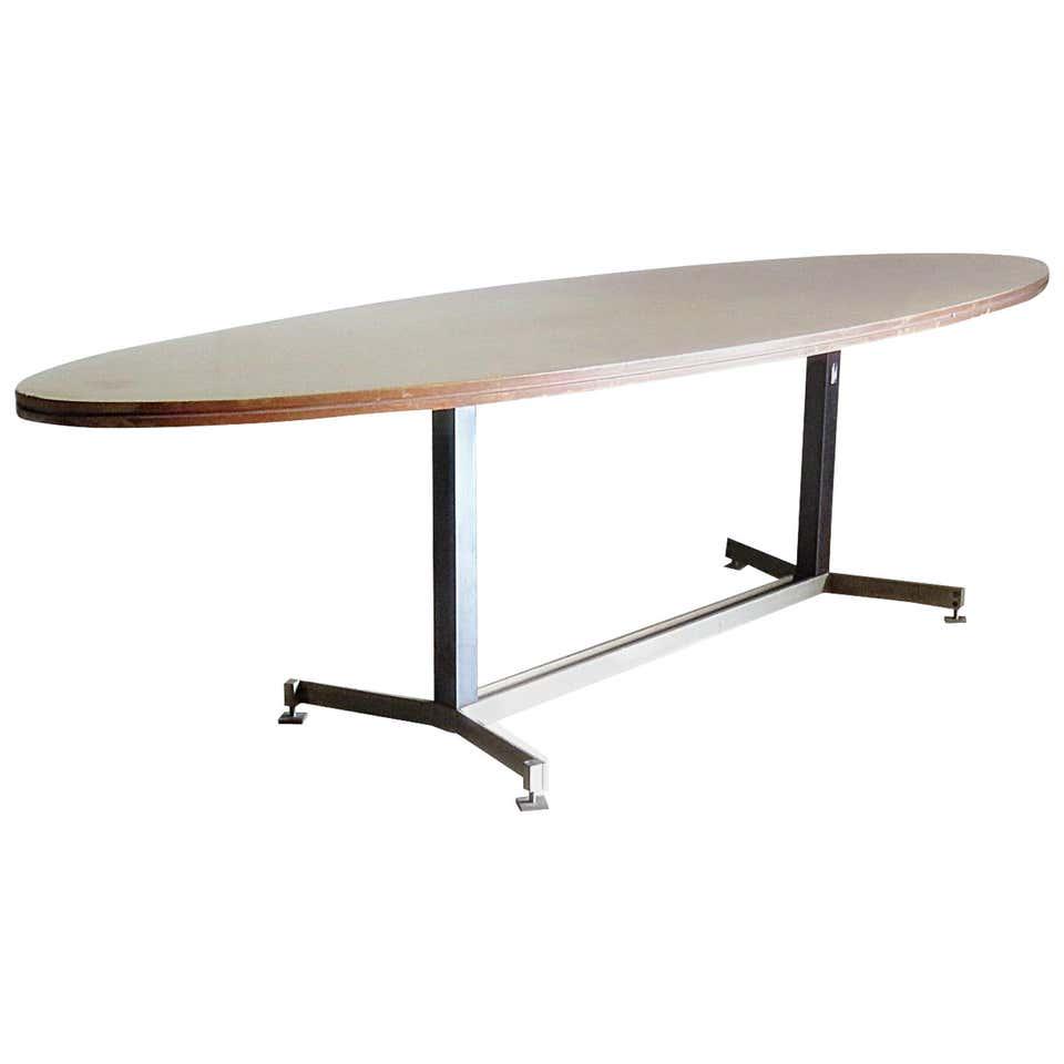 ITALIAN OVAL TECNO STYLE  DINING TABLE (1 of 9)