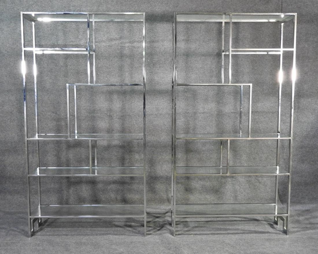 PR BAUGHMAN STYLE CHROME ETAGERES (1 of 10)