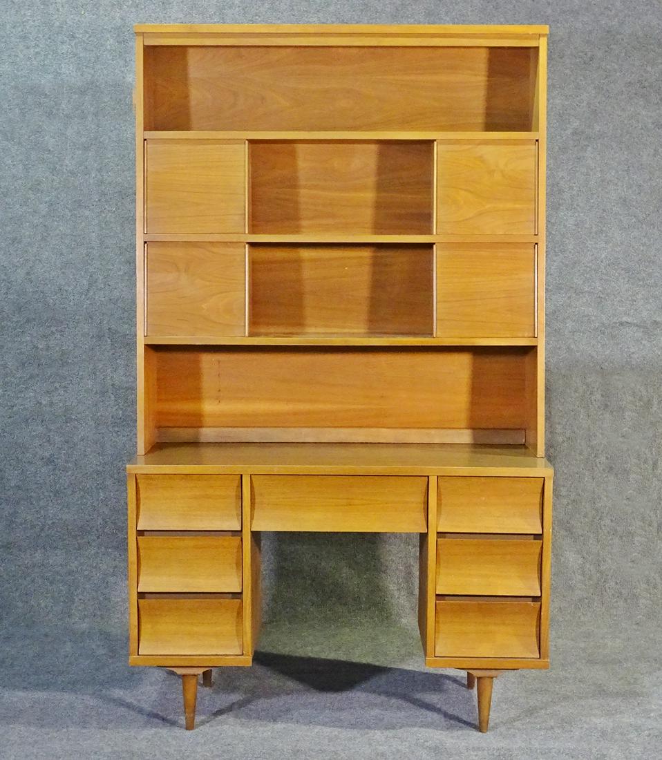 JOHNSON CARPER WALNUT DESK WITH BOOKCASE (1 of 7)