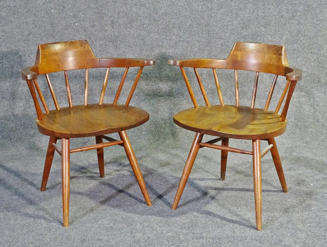 PAIR NAKASHIMA CAPTAINS CHAIRS (1 of 13)