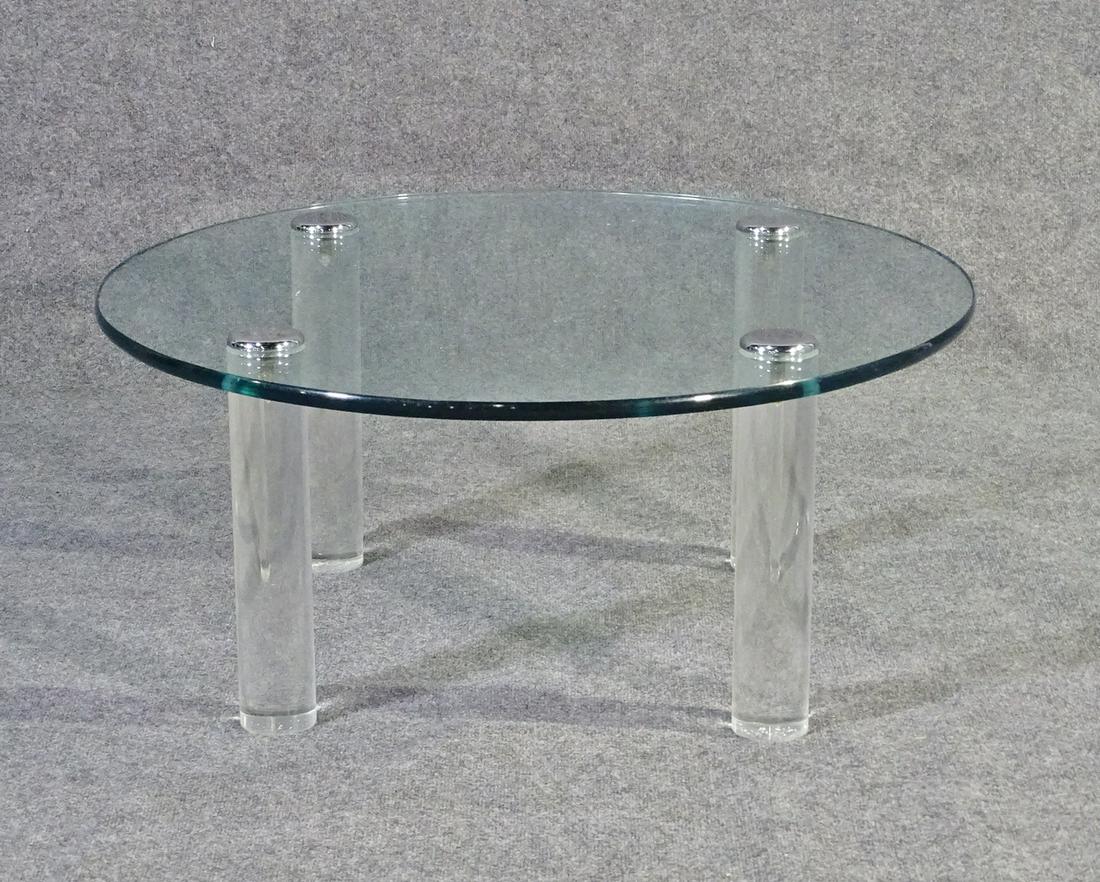 PACE LUCITE AND GLASS COFFEE TABLE (1 of 6)