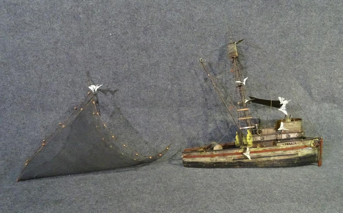 SIGNED CURTIS JERE SCULPTURE "SHRIMP BOAT MARIA" (1 of 9)