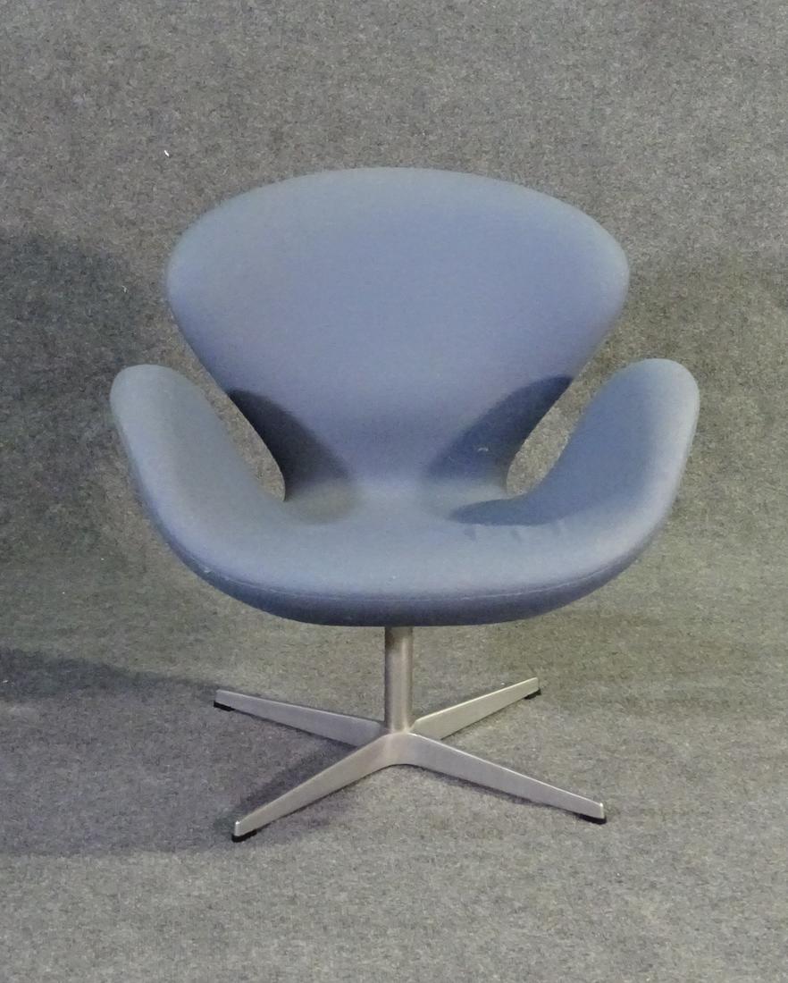 FRITZ HANSEN MODERN CHAIR by KNOLL: Metal base. Upholstered seat and back. 30 3/4"h. x 29 1/4"w. x 25 3/4"d. seat 15 1/2"h.