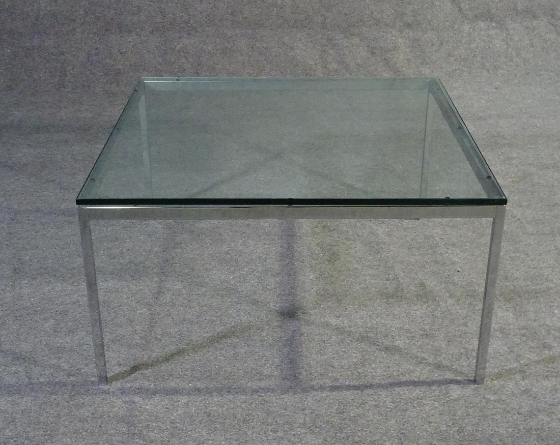 KNOLL STYLE GLASSTOP COFFEE TABLE (1 of 4)
