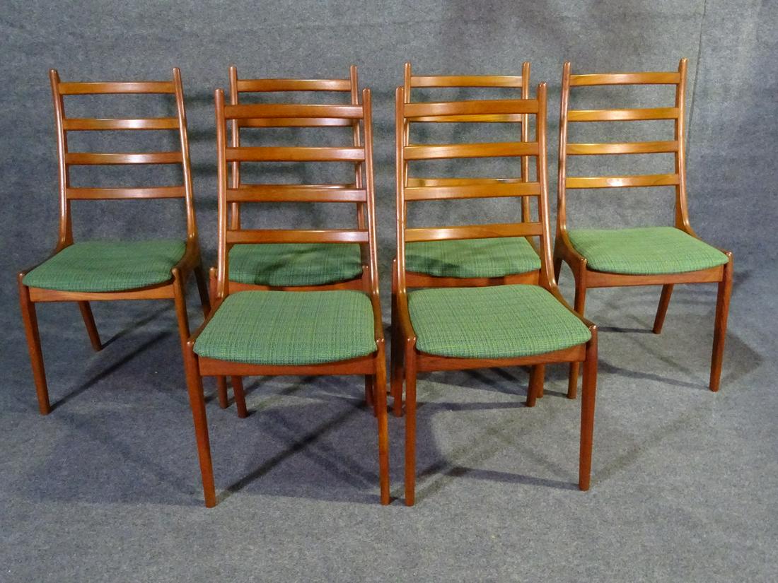6 MODERN DANISH LADDER BACK DINING CHAIRS (1 of 6)