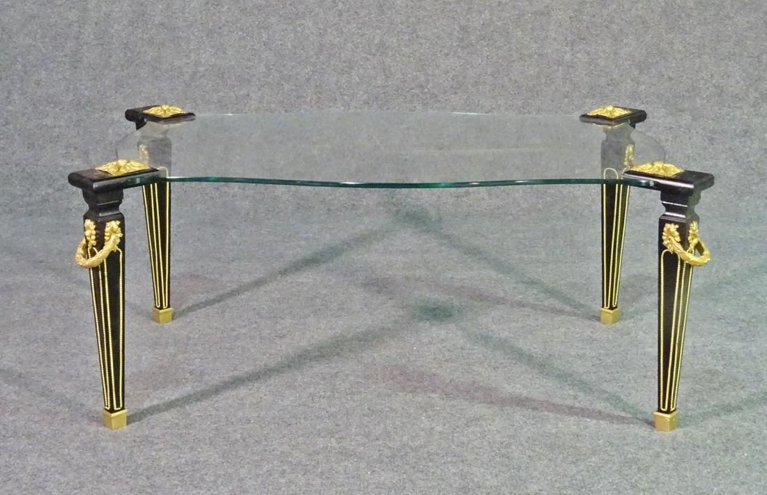 DIRECTOIRE STYLE GLASS TOP COFFEE TABLE (1 of 9)