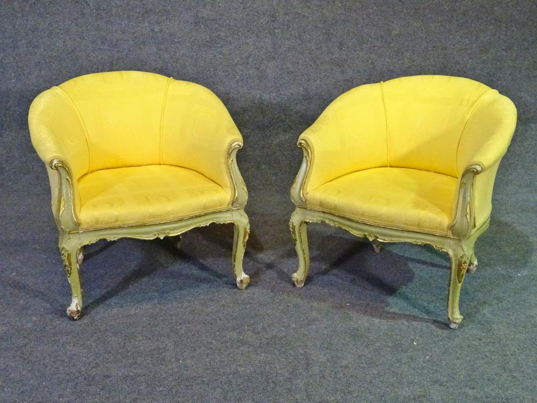 PAIR VENETIAN CARVED BERGERES (1 of 10)