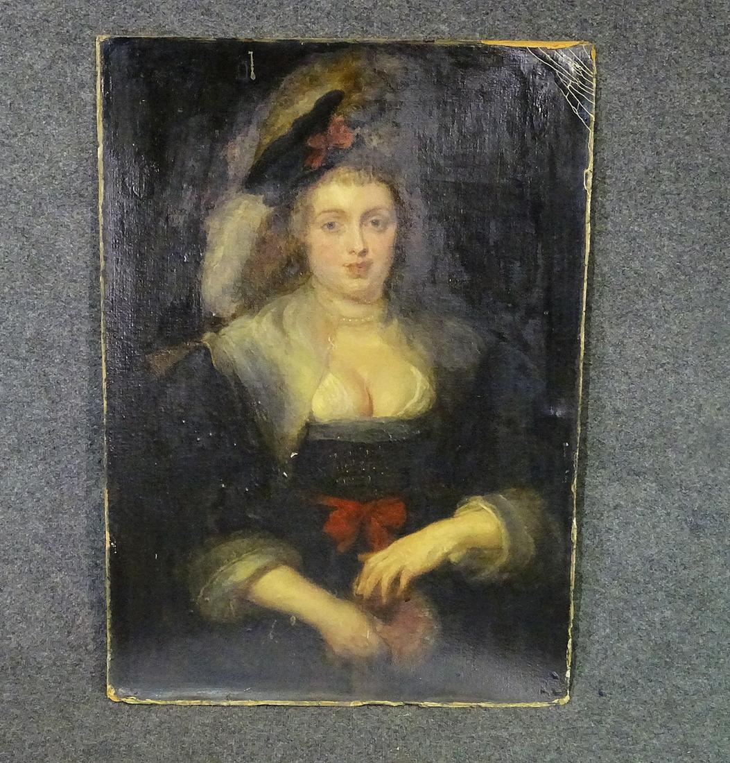 ANTIQUE PORTRAIT OF A 18TH CENTURY WOMAN (1 of 9)