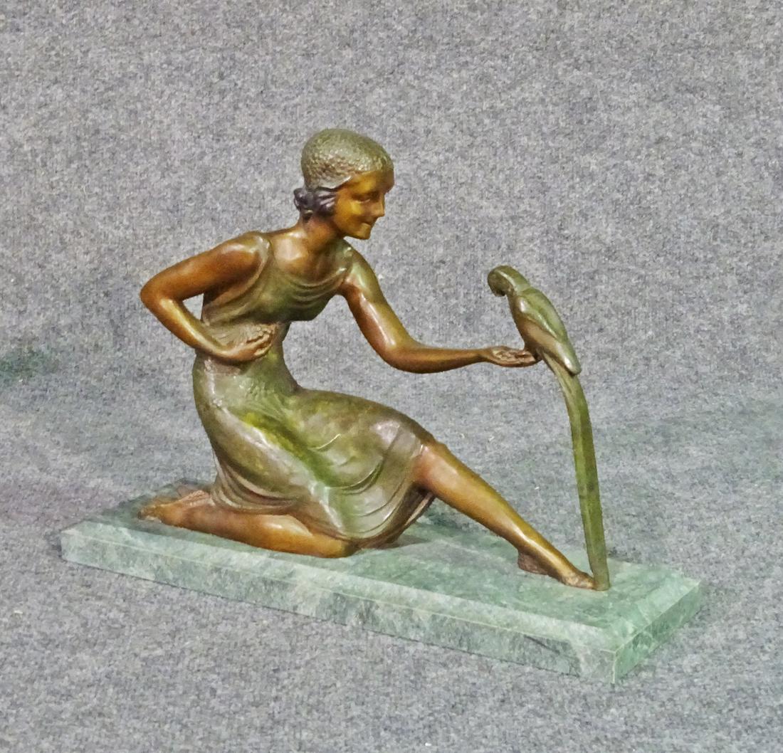 ART DECO BRONZE FIGURE ON MARBLE BASE (1 of 4)