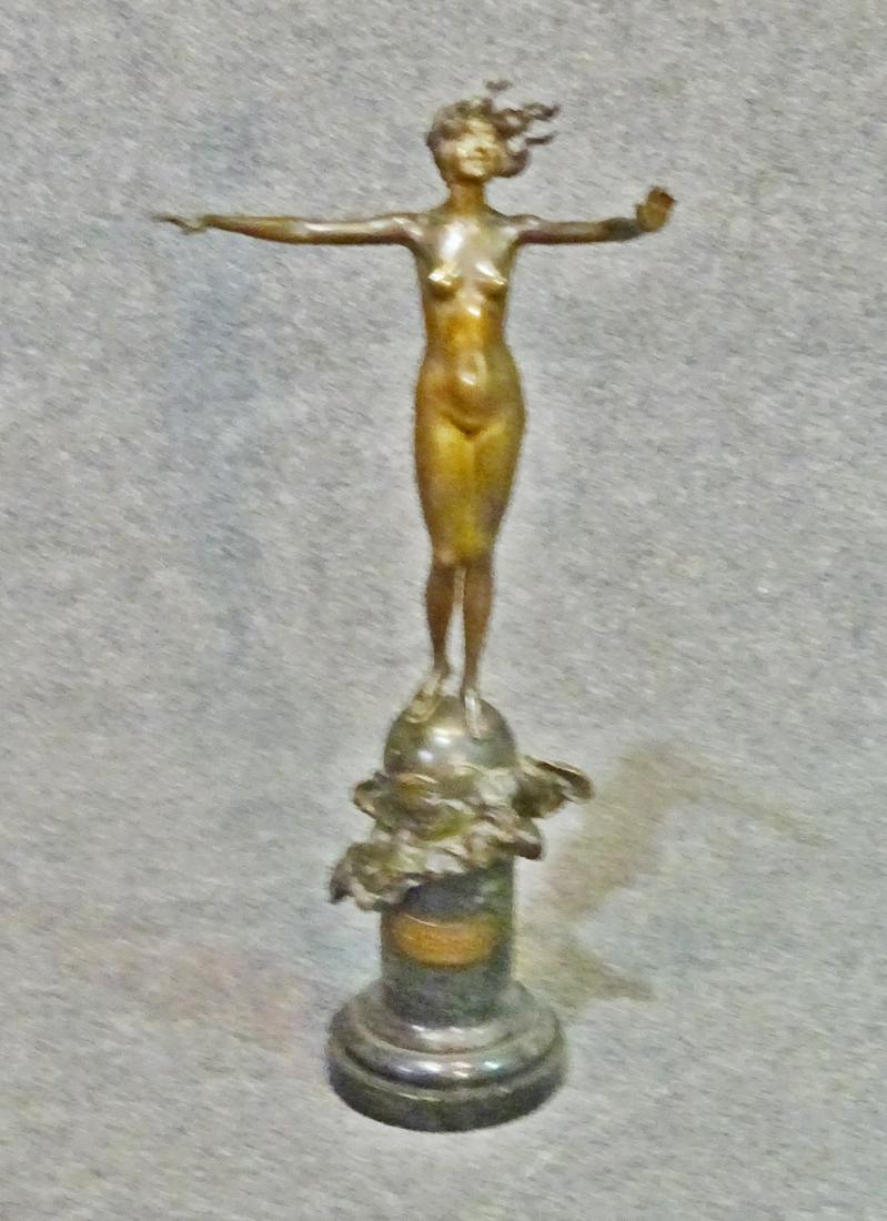 LE BONHEVR BRONZE FIGURE ON MARBLE BASE (1 of 8)