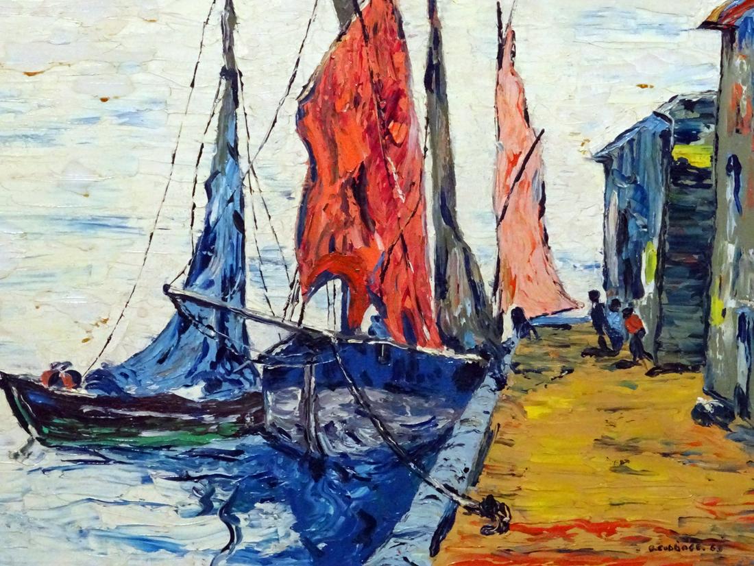 G CUBBAGE ABSTRACT PAINTING SAILBOATS (1 of 9)