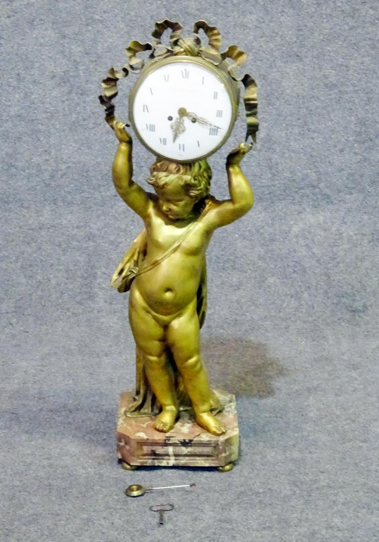 BALTHAZARD BRONZE PUTTI FIGURAL CLOCK (1 of 9)