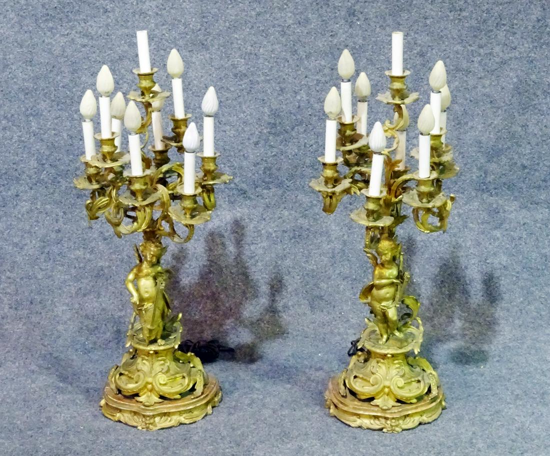 PR GILT BRONZE FIGURAL CANDELABRAS (1 of 10)