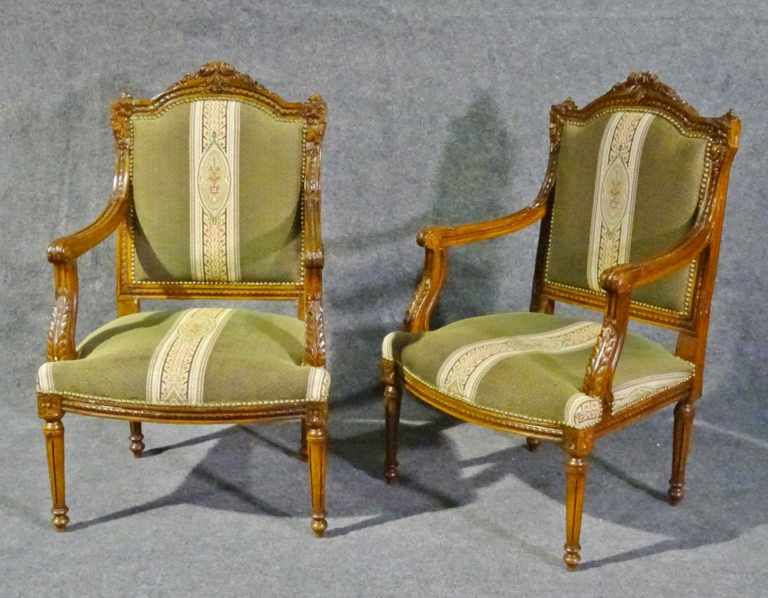 PAIR LOUIS XVI STYLE FAUTEUILS (1 of 8)