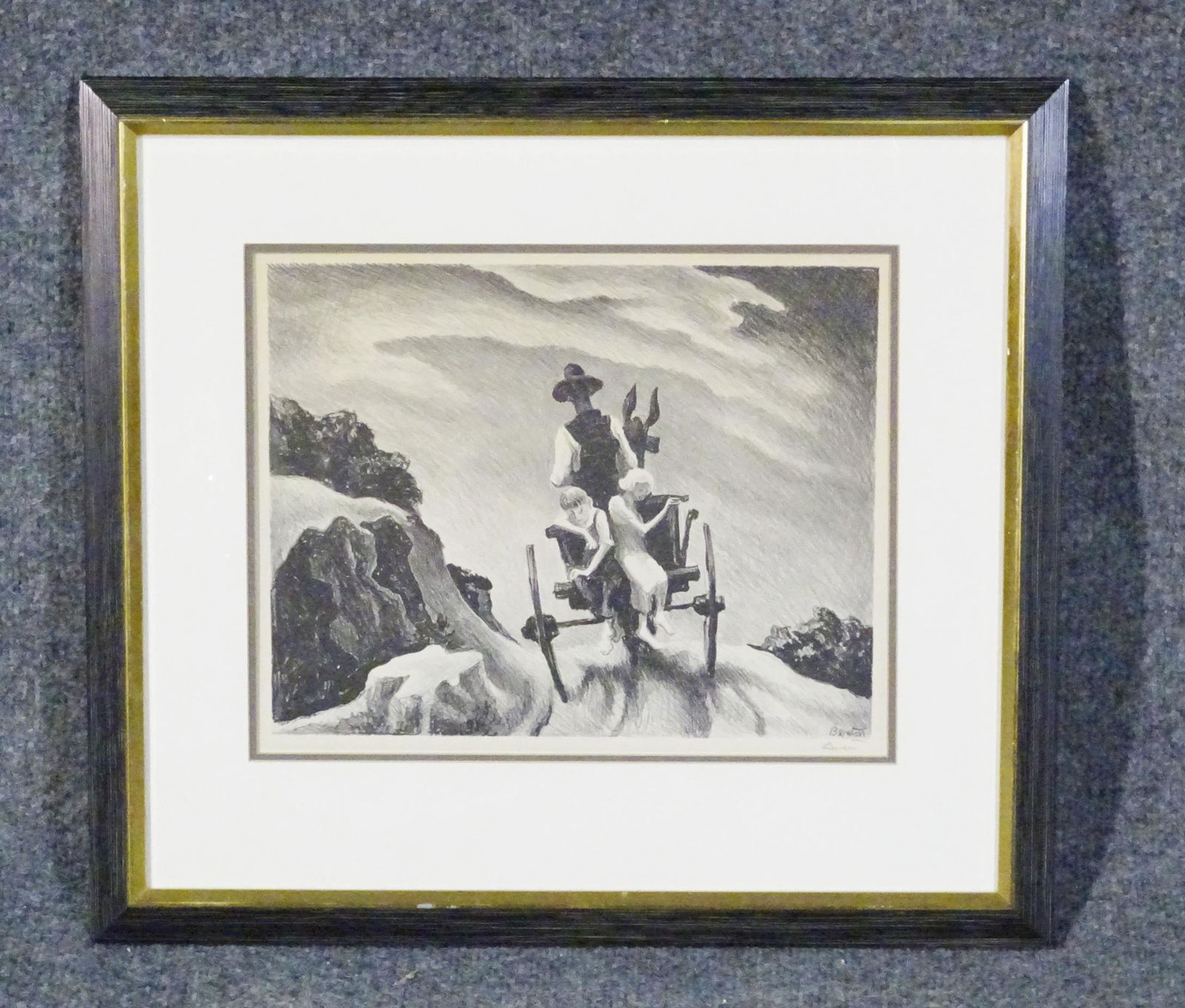 SIGNED THOMAS HART BENTON PRINT GOIN HOME (1 of 7)