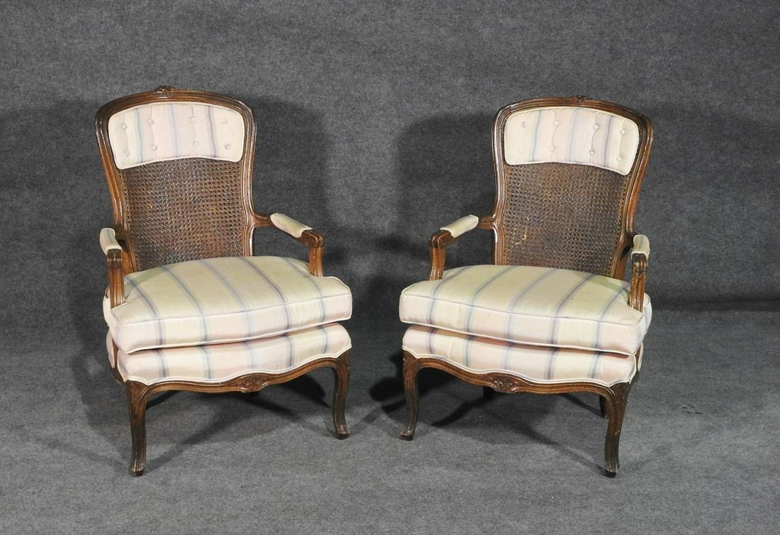 PAIR LOUIS XV STYLE FAUTEUILS (1 of 3)