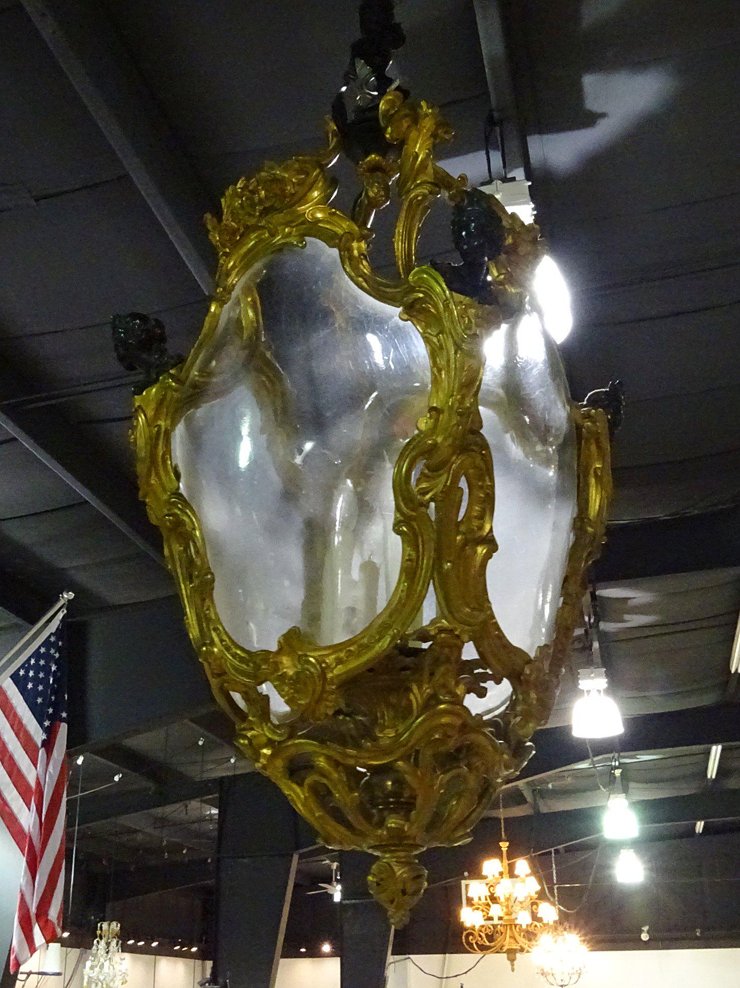 LOUIS XV STYLE FIGURAL BRONZE LANTERN (1 of 8)