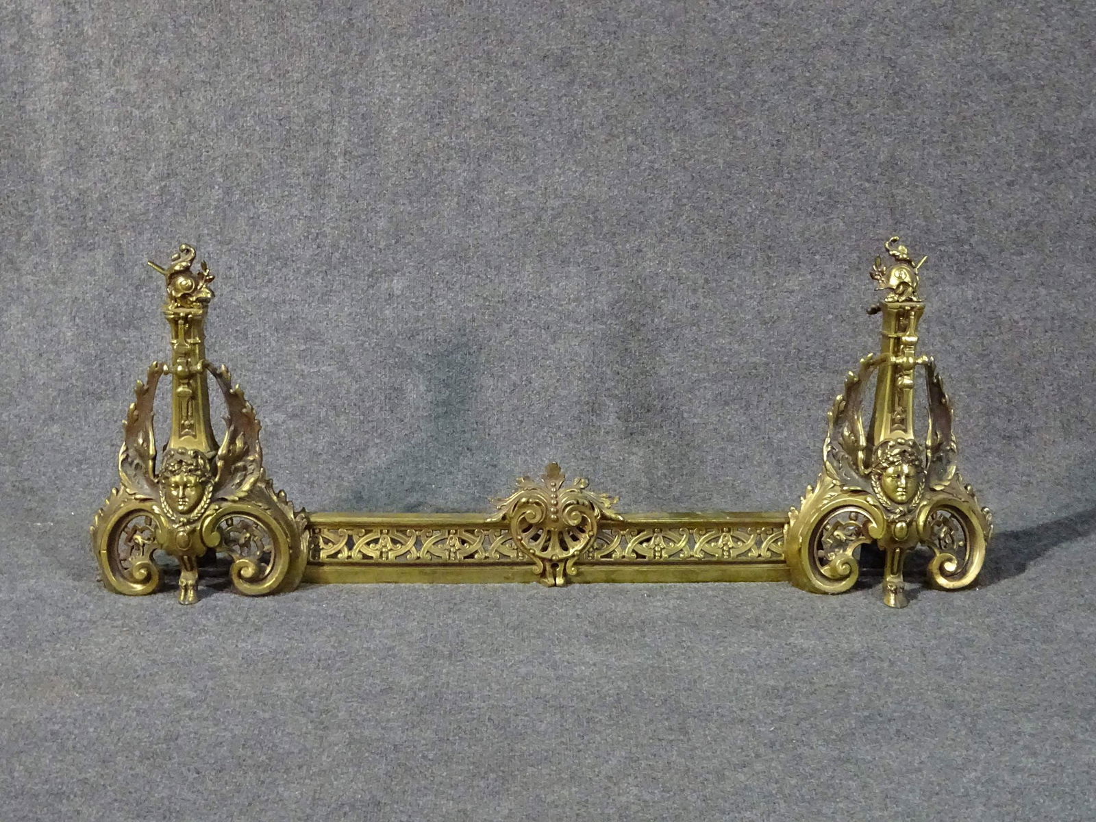 3 PC BRASS ANDIRONS (1 of 7)