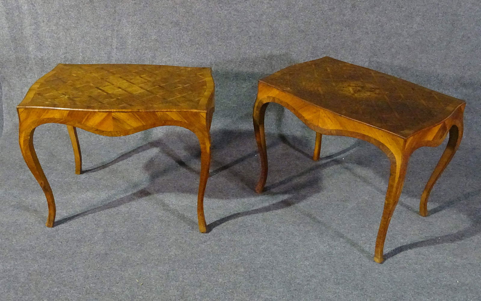 PAIR ITALIAN PARQUETRY END TABLES (1 of 8)