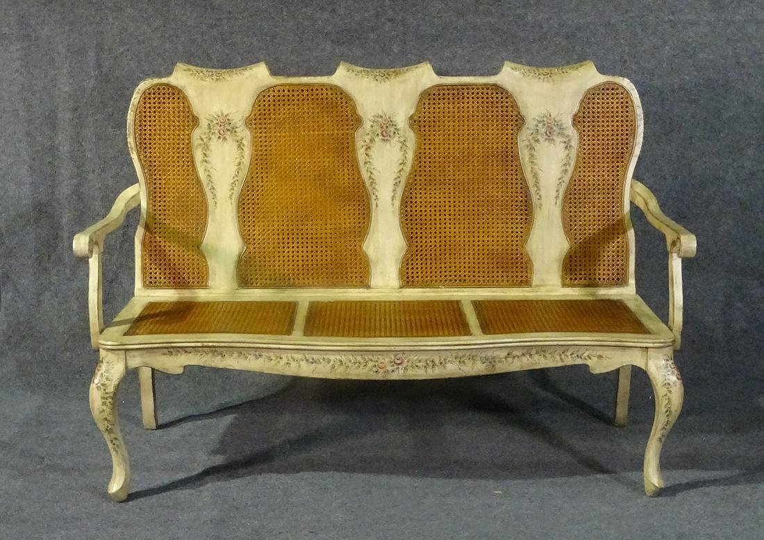 VENETIAN DECORATED QUEEN ANNE SETTEE (1 of 12)