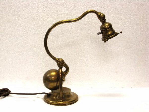 TIFFANY STUDIOS COUNTER BALANCE LAMP #416: Marked Tiffany Studios New York 416. No shade. Very good condition. Worn finish.