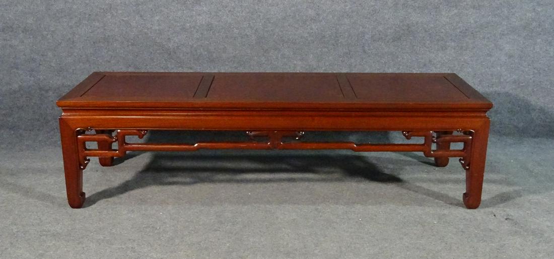 19TH C ASIAN KANG HARDWOOD TABLE: Carved. Hardwood. 16 3/4" h x 60" w x 20" d.