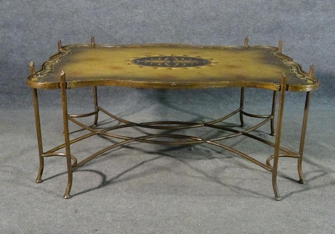 MAITLAND SMITH METAL COFFEE TABLE: Painted. All metal. 22 1/2" h x 48 1/4" w x 36" d.