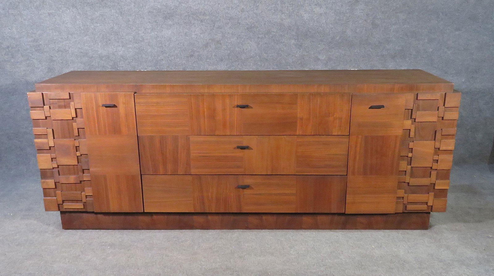 BRUTALIST WALNUT LONG CABINET (1 of 7)