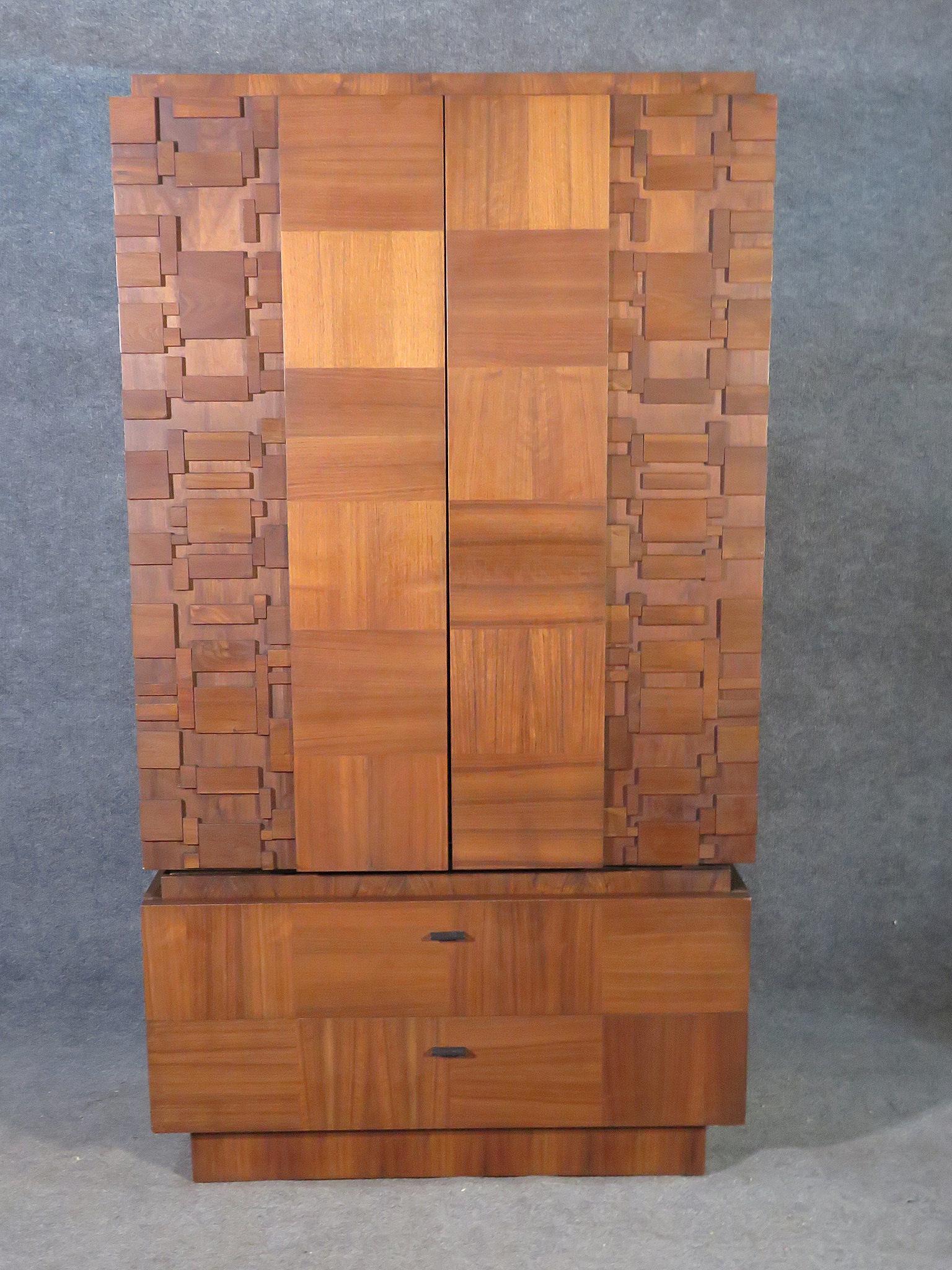 BRUTALIST WALNUT TALL CABINET (1 of 6)