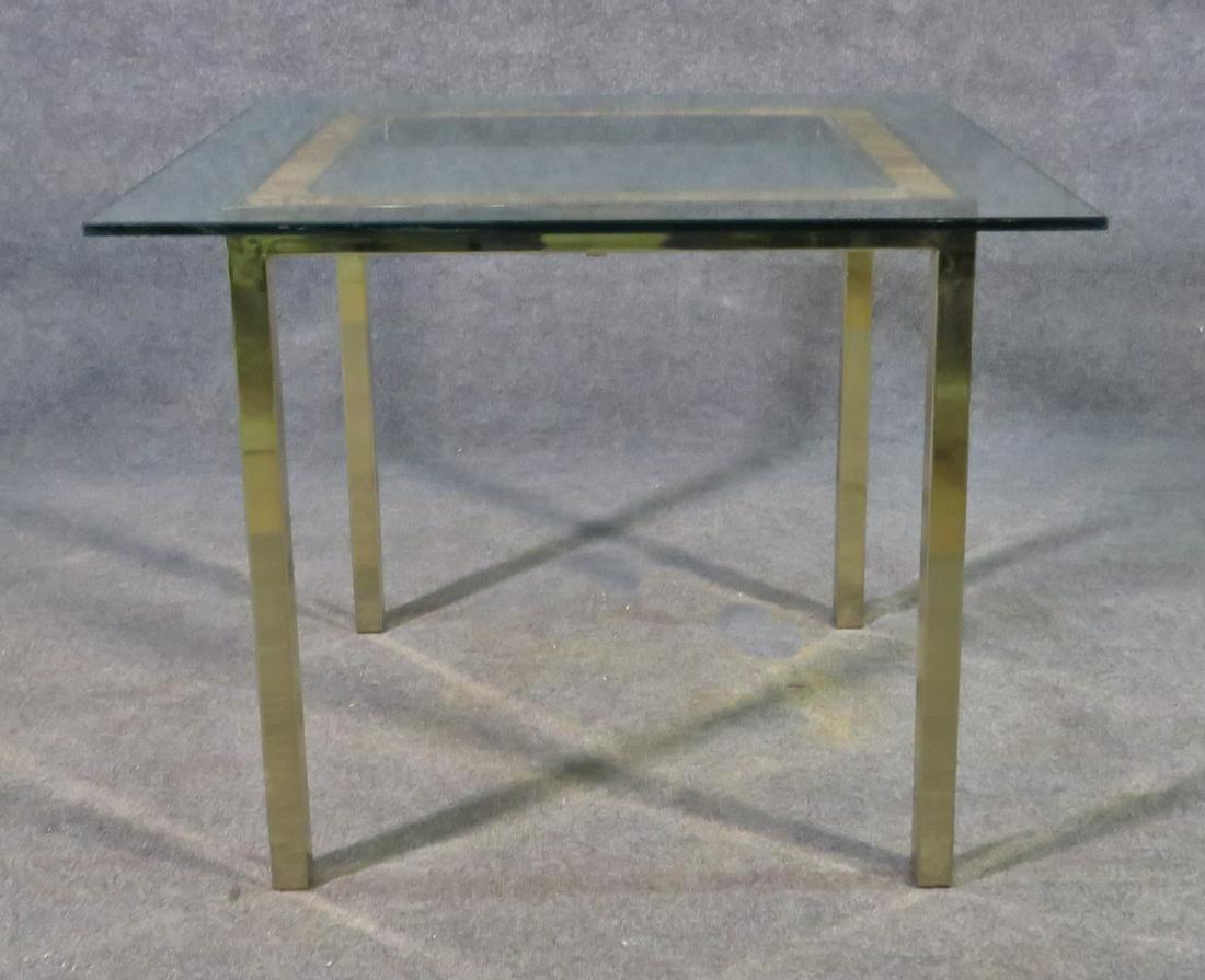 MODERN GLASSTOP AND WICKER GAME TABLE (1 of 7)