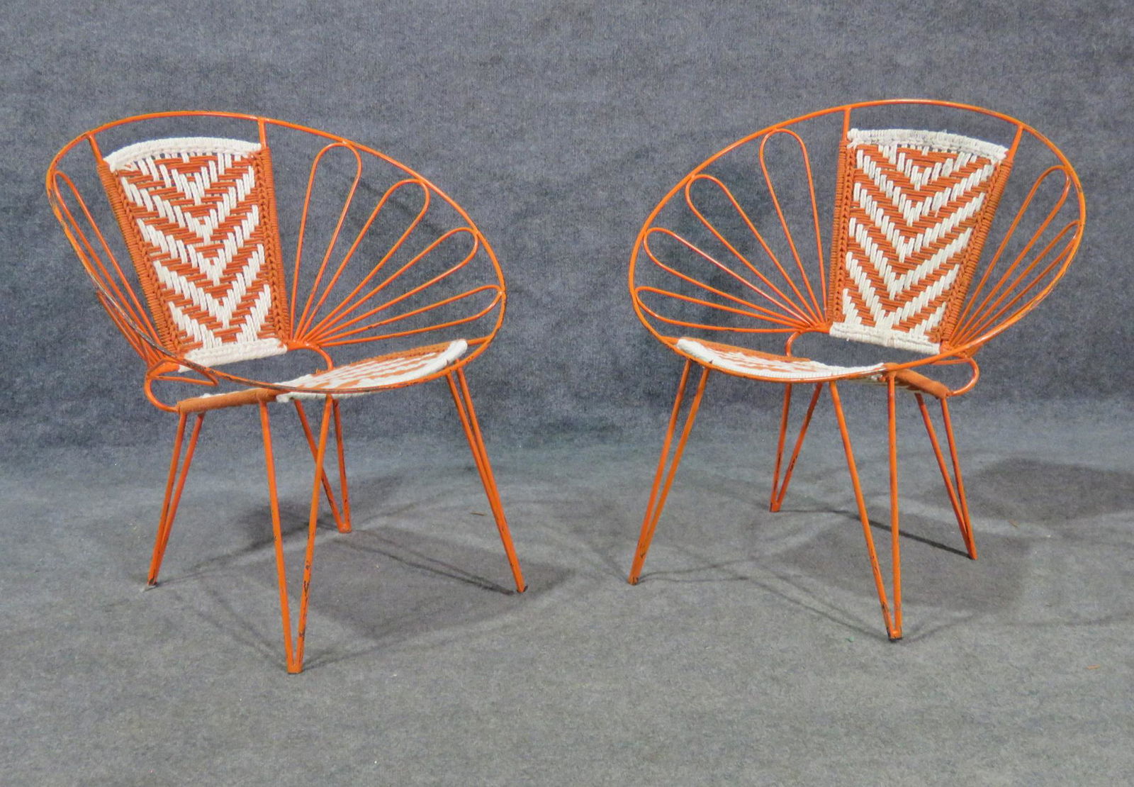 PAIR WROUGHT IRON CHAIRS (1 of 8)