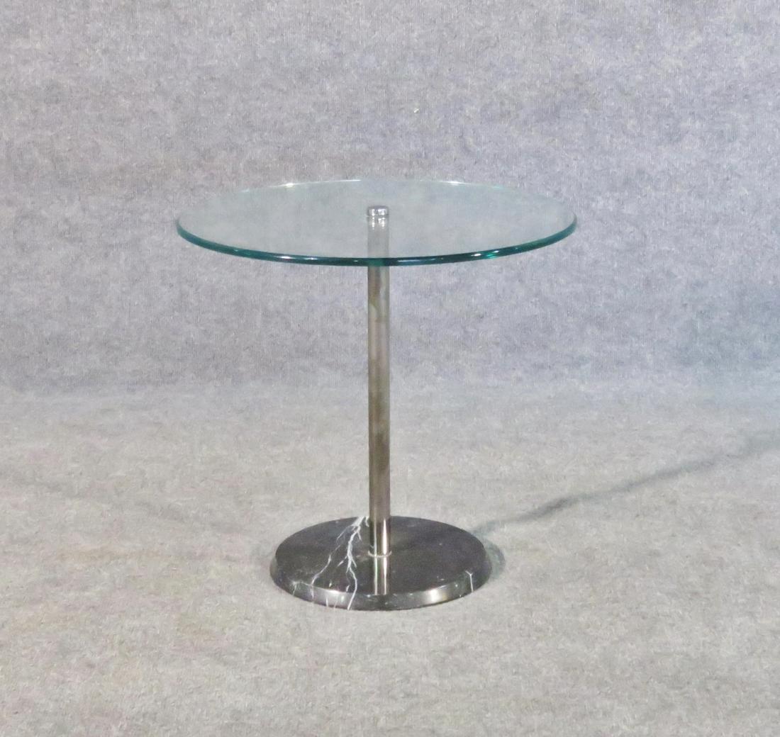 ONYX MARBLE & GLASS TOP SIDE TABLE (1 of 5)
