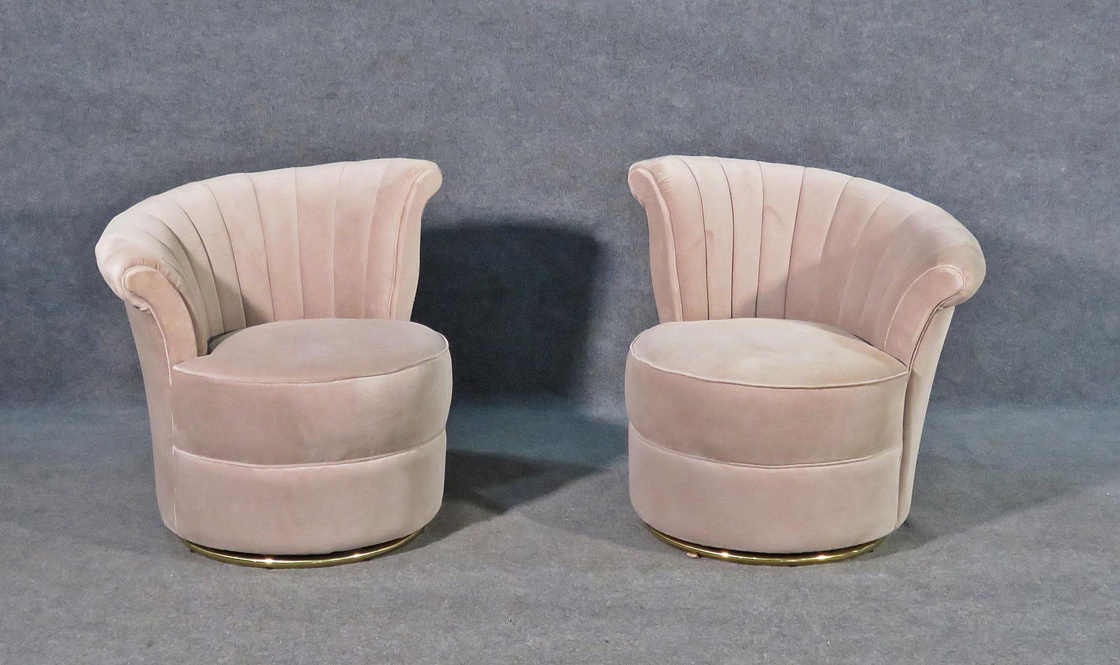 PAIR FAN BACK SWIVEL CHAIRS (1 of 9)