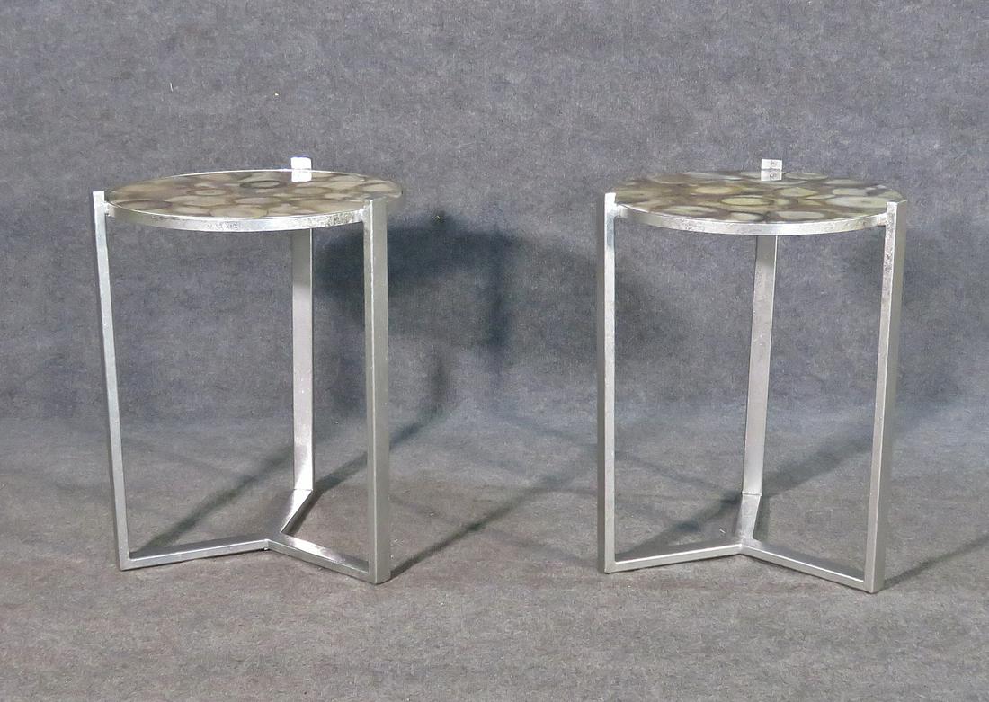 PR MID CENTURY DESIGN AGATE TOP TABLES (1 of 10)