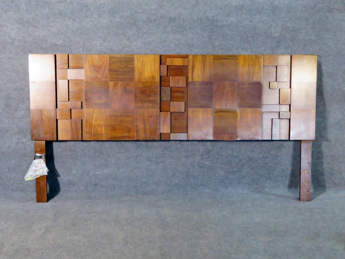 LANE BRUTALIST WALNUT HEADBOARD (1 of 7)