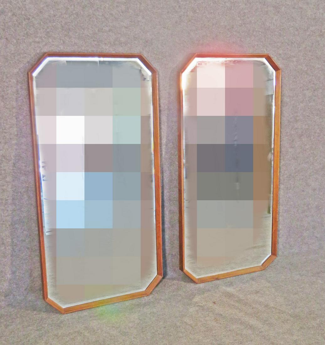 PAIR HELEN HOBEY BAKER WALNUT FRAME MIRRORS (1 of 7)