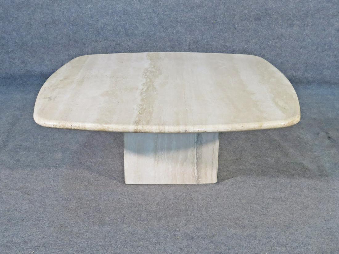 2 PC ITALIAN TRAVERTINE MARBLE COFFEE TABLES (1 of 9)