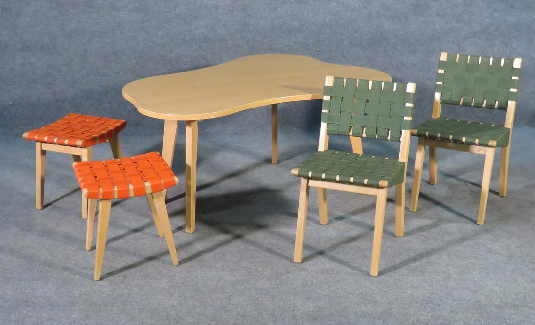 5 PC JENS RISOM KNOLL CHILDS TABLE, CHAIRS & STOOLS (1 of 10)
