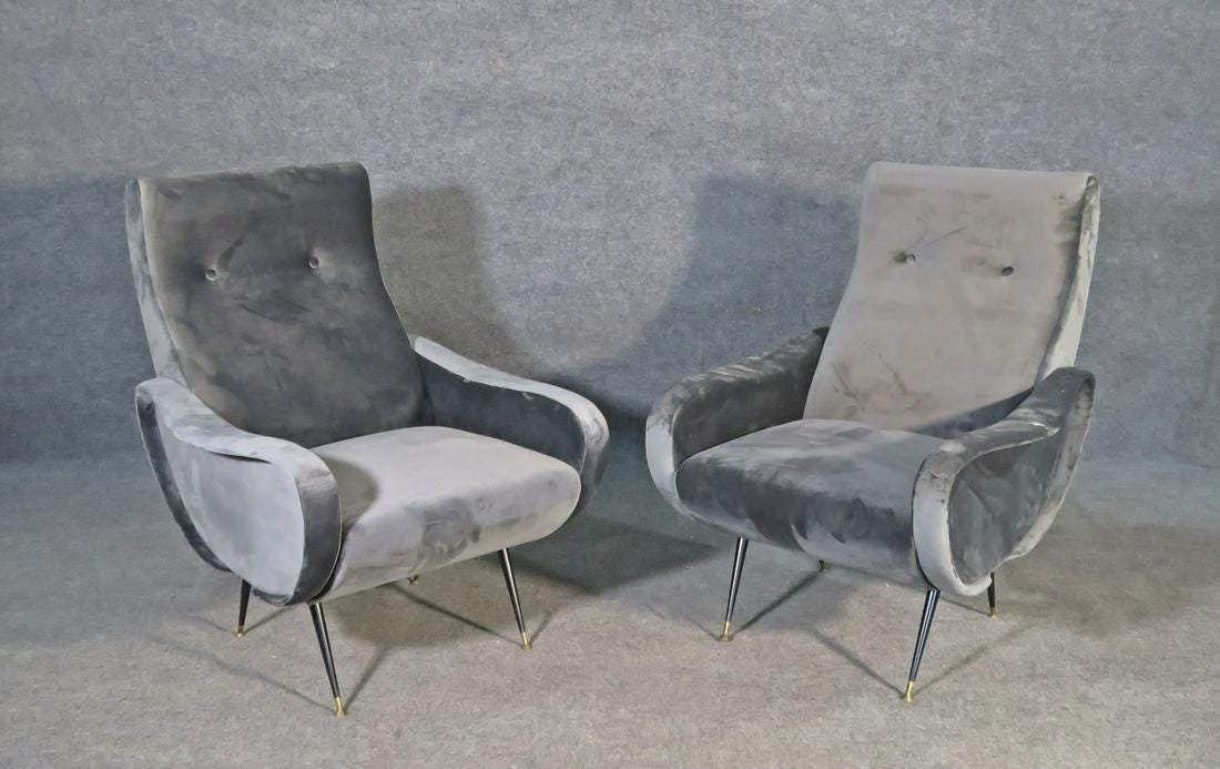 PAIR ZANUSO STYLE CHAIRS (1 of 5)