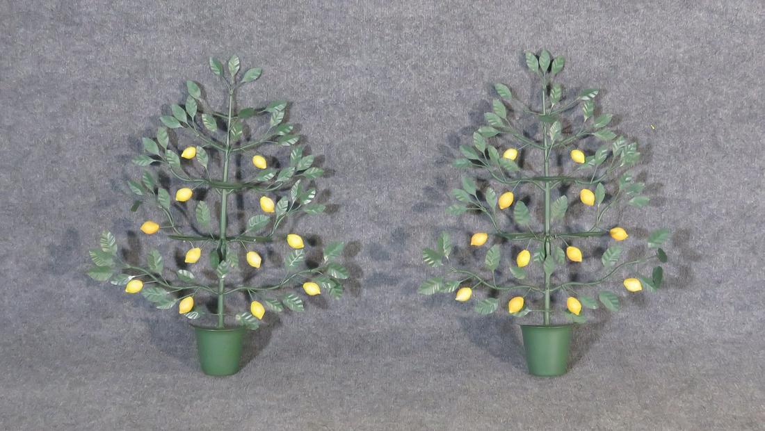 PAIR LEMON TREE HANGING CANDLE HOLDERS (1 of 8)