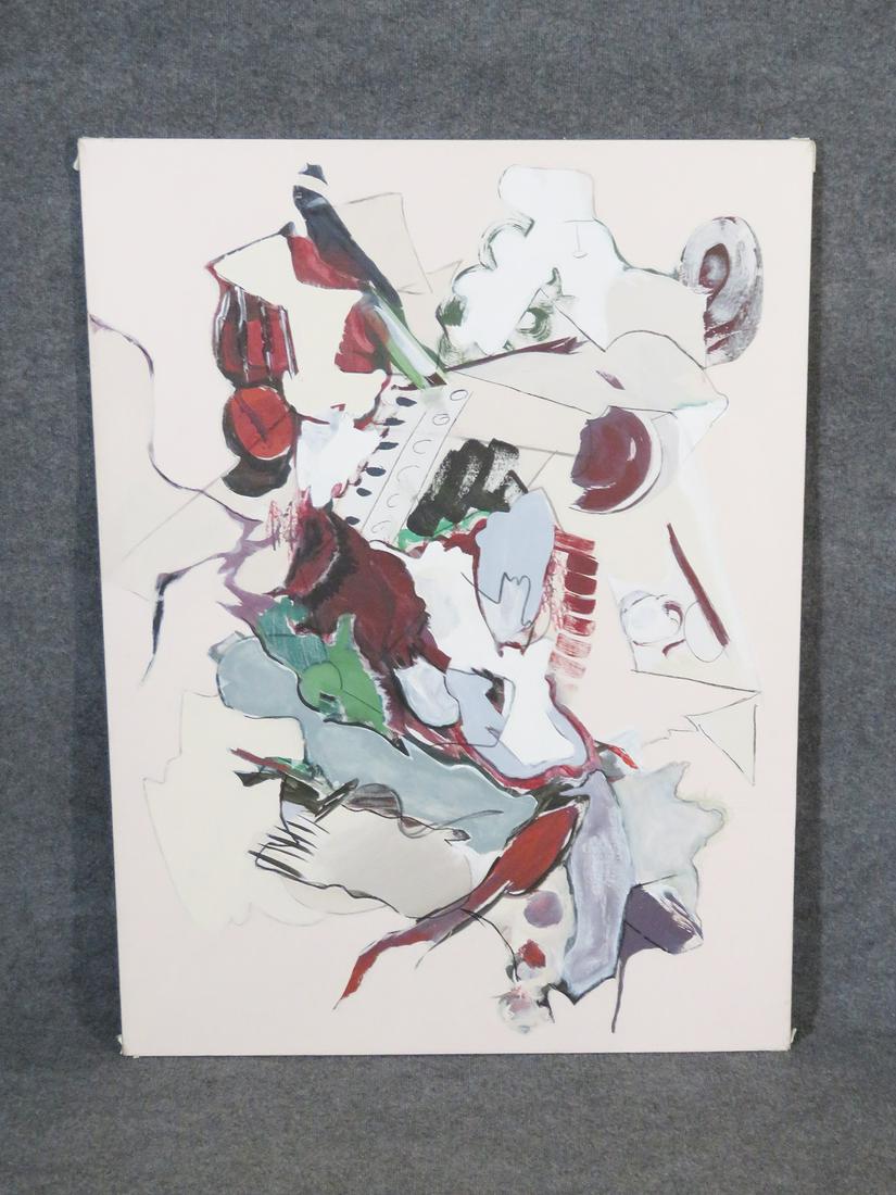 SIGNED MILLER ABSTRACT PAINTING ON CANVAS (1 of 6)